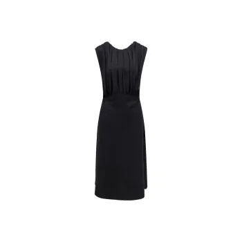 JIL SANDER Gathered Crewneck Sleeveless Dress
