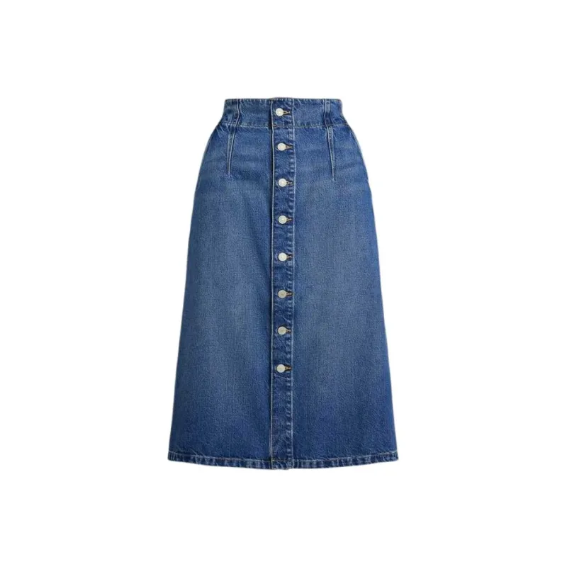 Ralph Lauren SS25 Denim Long Skirt Women's Blue-0
