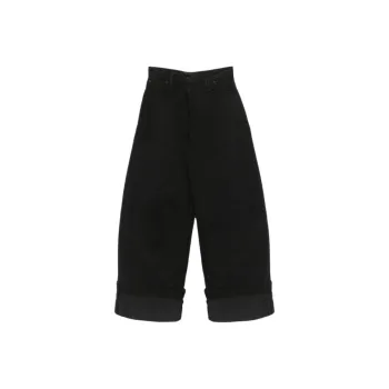 SIMONE ROCHA Wide Leg Puddle Jeans 'Black/Jet'