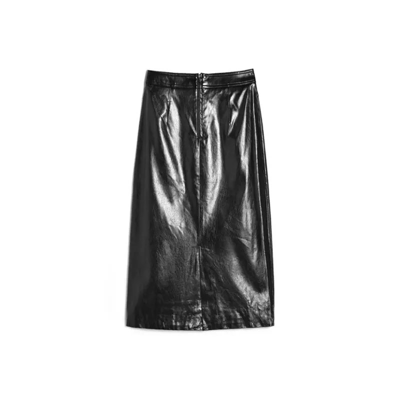 Mapping Leather Long Skirts Women's-0