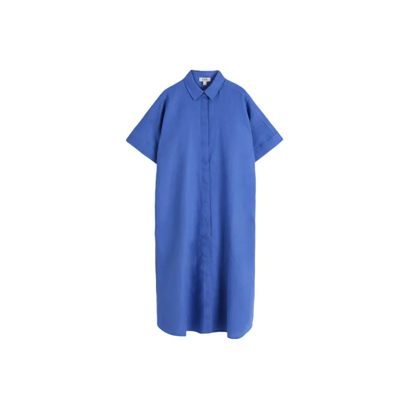 COS Short Sleeved Dress Women's Blue-0