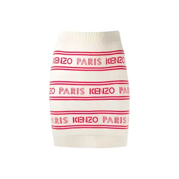 KENZO Letter Logo Casual Short Skirts Women's White