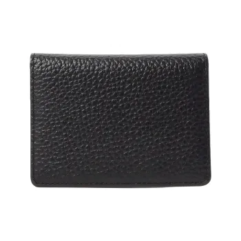 Beams Cow Leather Card Holder Men's Black