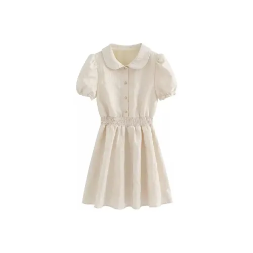 Ning Cai Yuer Short Sleeved Dress Women's Ecru