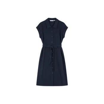 Mo Han Yi Mei Short Sleeved Dress Women's Navy Blue