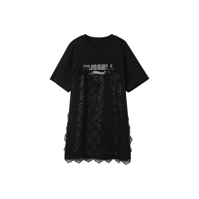 3COLOUR Short Sleeved Dress Women's Classic Black-0