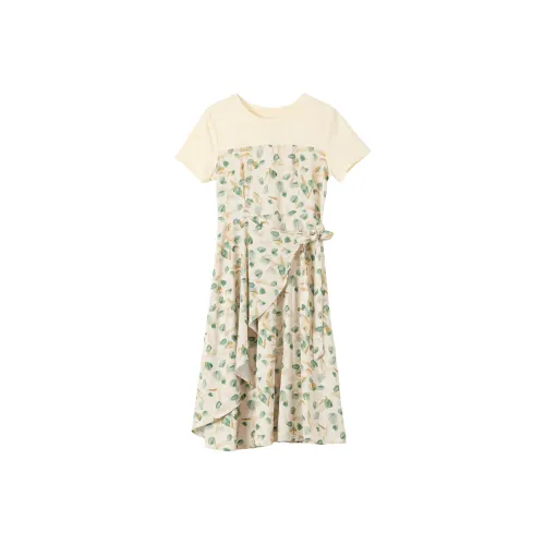 ONE PASS STUDIO Short Sleeved Dresses Women's Green Tulip