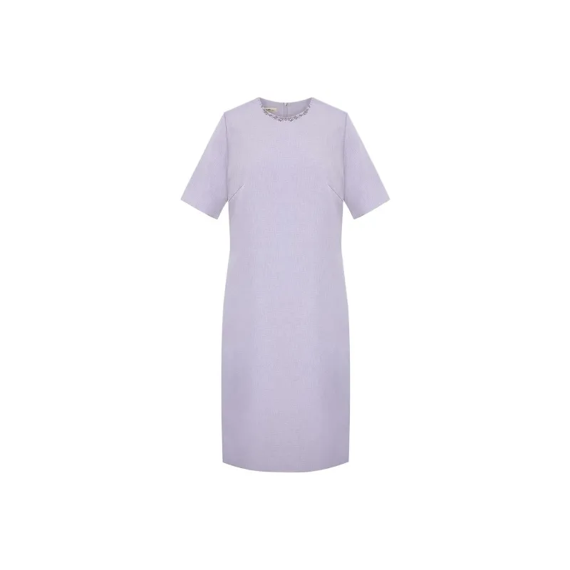 BBLLUUEE Short Sleeved Dress Women's Mist Purple-0