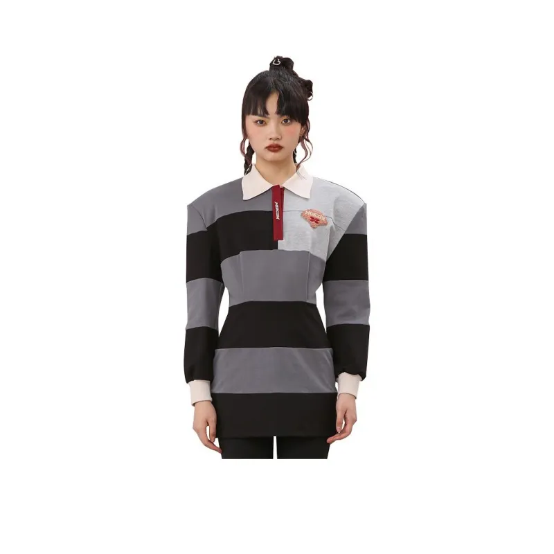 MUKZIN Long-Sleeved Dresses Women's Stripes-0