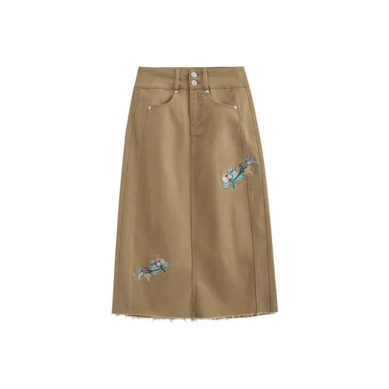 ONIARAI Denim Long Skirts Women's-5