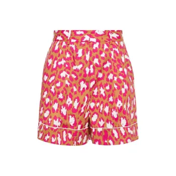 DVF Diane Von Furstenberg Balbino Leopard print Tailored Shorts