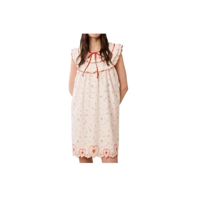 MANOUSH Sainte Valentine Babydoll Dress Sleeveless Dress Women's Pink-0