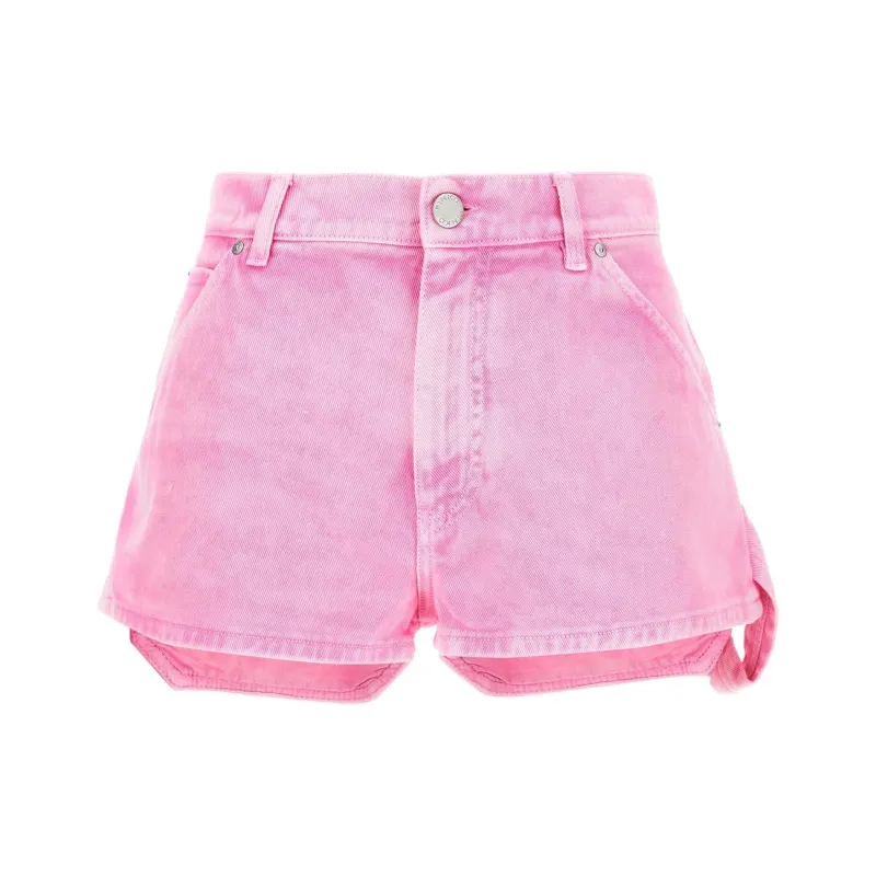 PINKO Logo Patch Denim Shorts-0