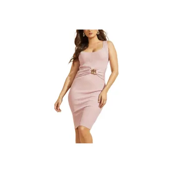 GUESS Veronique Ribbed Dress Slip Dresses Women's Pink