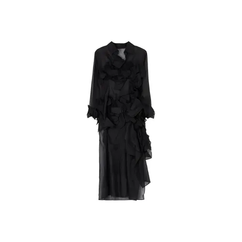 Yohji Yamamoto Long Sleeved Dresses Women's Black