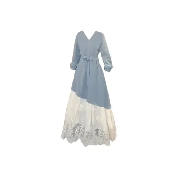 GULIANFEI Long Sleeved Dresses Women's Light Blue