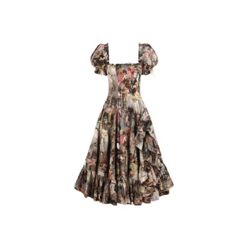 Selkie Collection Short Sleeved Dresses Women's Degas Dance Class Oil Painting Print