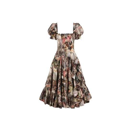 Selkie Collection Short Sleeved Dresses Women's Degas Dance Class Oil Painting Print
