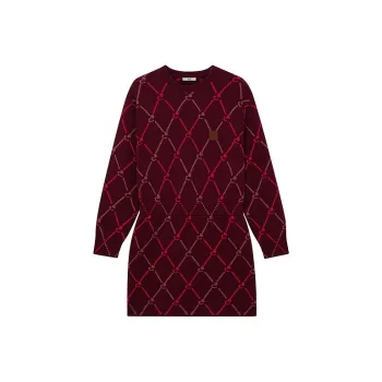 D'zzit Long Sleeved Dress Women's Dark Red