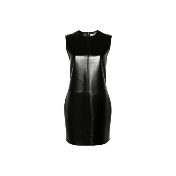 SAINT LAURENT Sleeveless Leather Minidress