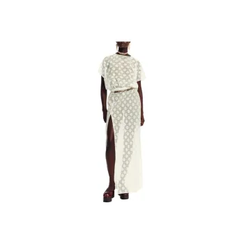 CHANEL Short Sleeved Dress Women's White