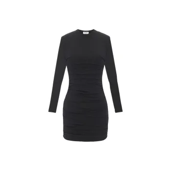 SAINT LAURENT Draped design Wool Dress