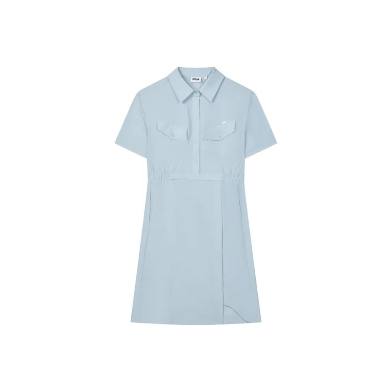 FILA Short Sleeved Dresses Women's Light White Blue-0