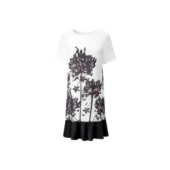 Yan Domain Short-Sleeved Dresses Women's Black Floral