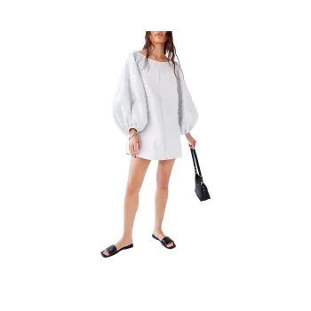 FREE PEOPLE Arianne Elmy Good Luck Dress Long-Sleeved Dresses Women's All White