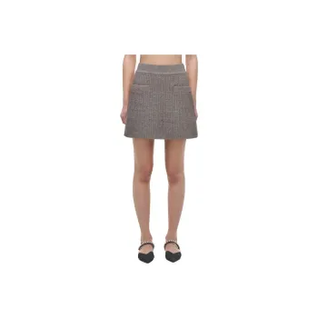 Self portrait Casual Short Skirts Women's Dark Gray Brown