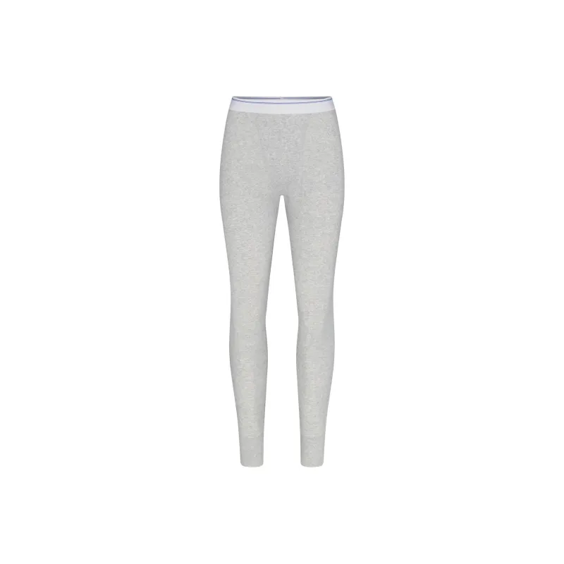 SKIMS FW24 Cotton Collection COTTON RIB LEGGING Leggings Women's Light Heather Grey Stripe/Ash Stone Grey Stripes-0