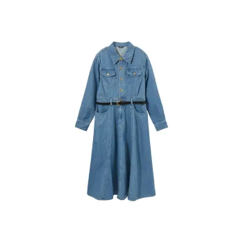 Hotwind Long Sleeved Dresses Women's Dark Blue