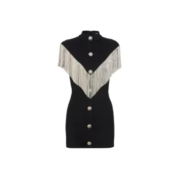 BALMAIN Fringe Detailed Stretched Mini Dress