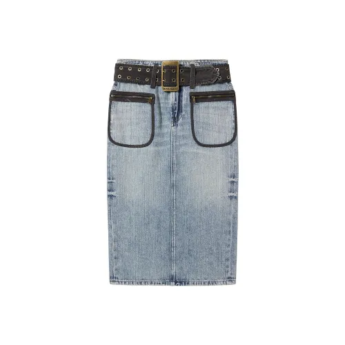 Miss Sixty URBAN REVIVO Denim Short Skirts Womens Light Blue Women's Gray Blue