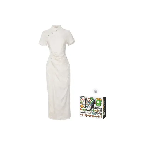 ZVJH Short Sleeved Dresses Women's Apricot