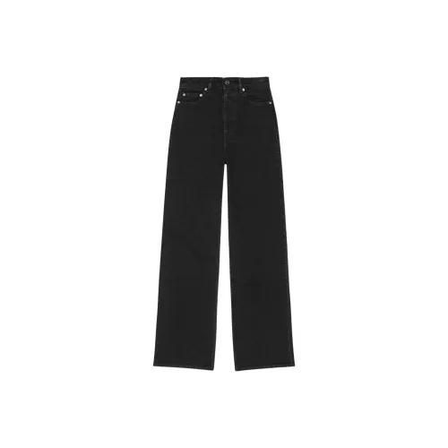 GANNI Logo Patch Wide Leg Jeans