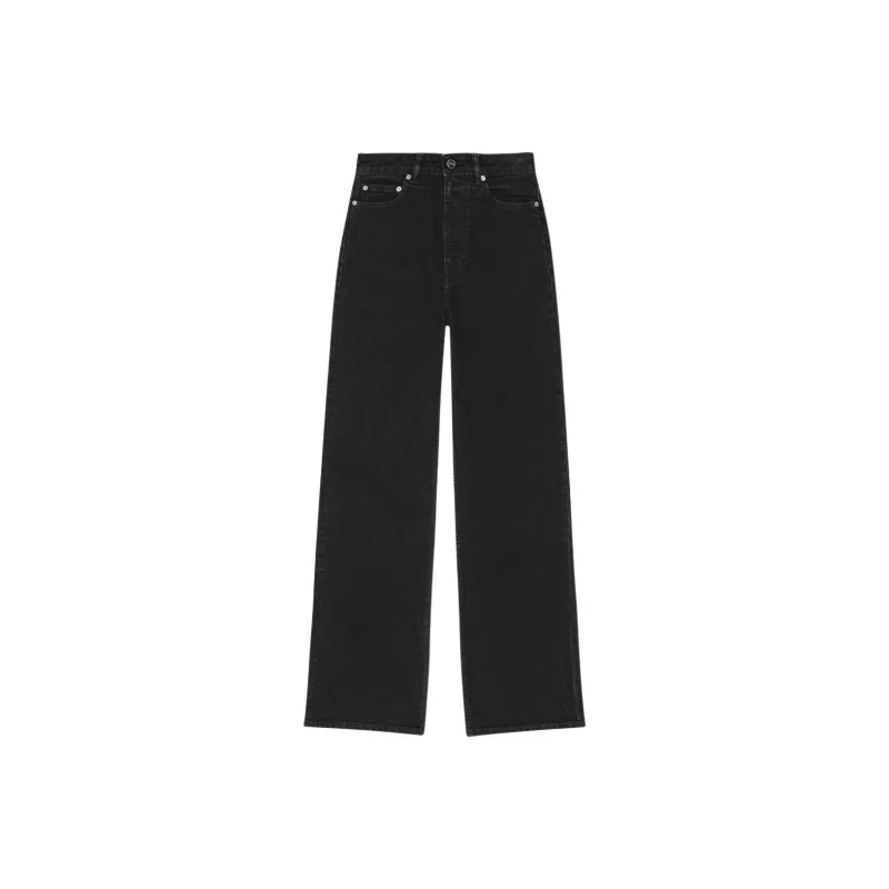 GANNI Logo Patch Wide-Leg Jeans-0