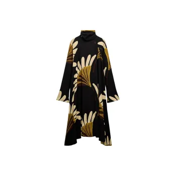 ZARA ZW Series Long-Sleeved Dresses Women's Black/Green