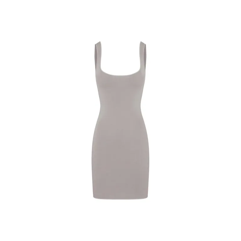 SKIMS SEAMLESS MODAL TANK MINI DRESS Slip Dresses Women's Smoke/Smoke Color-0