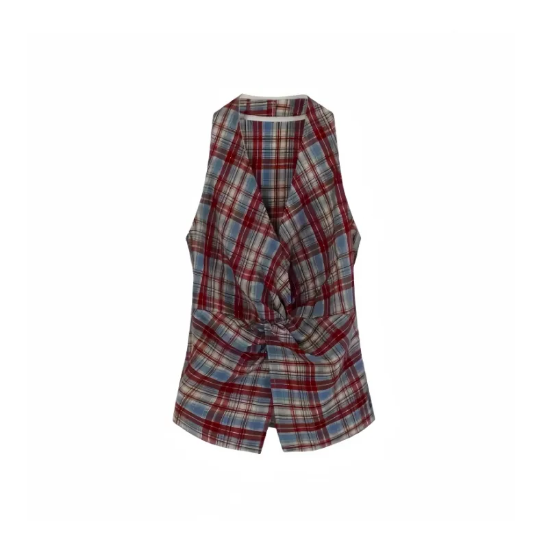 YGPRW Tank Tops Women's Plaid-0