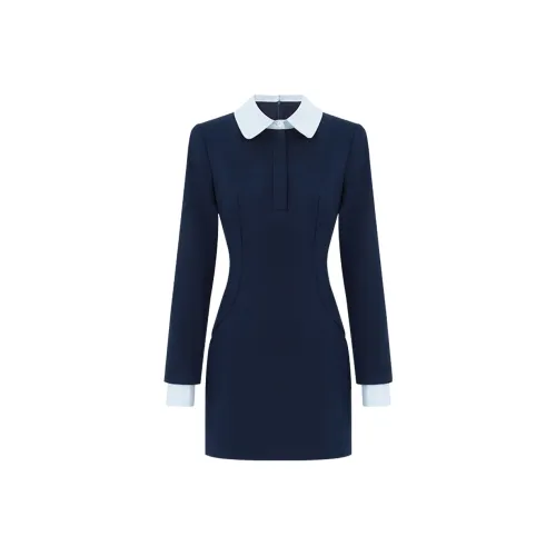 PAZZO Long-Sleeved Dresses Women's Deep Navy Blue
