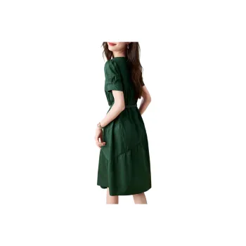 Mo Han Yi Mei Short Sleeved Dresses Women's Green