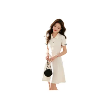 Mo Han Yi Mei Short Sleeved Dress Women's Raw White