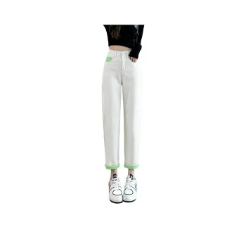 SITOL Jeans Women's White Green