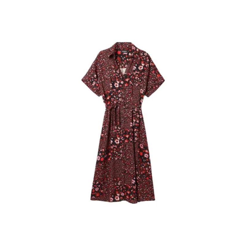 Desigual Short Sleeved Dress Women's Red-0