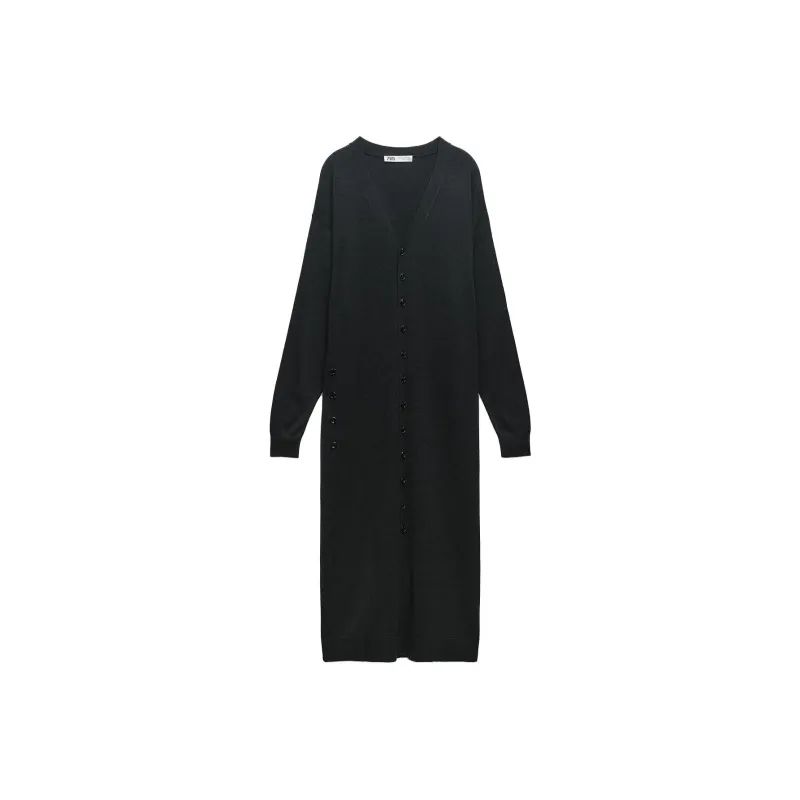 ZARA Long-Sleeved Dresses Women's Dark Gray-0