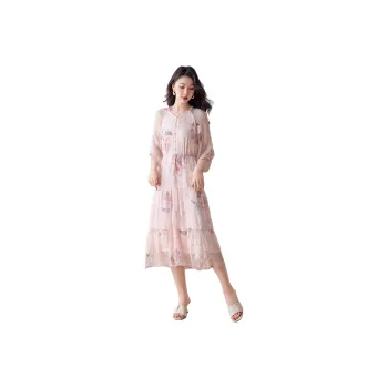 To The West Long Sleeved Dresses Women's Rouge Begonia