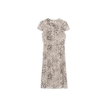 Alessandra Rich Leopard print Pleated Midi Dress
