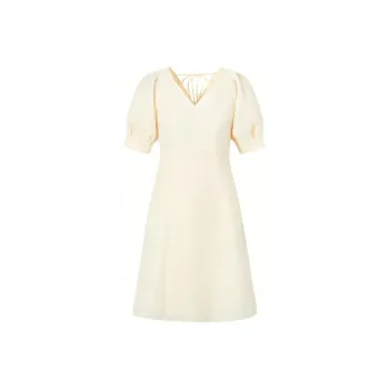 JZ. ANNAKRO Short Sleeved Dresses Women's Light Yellow