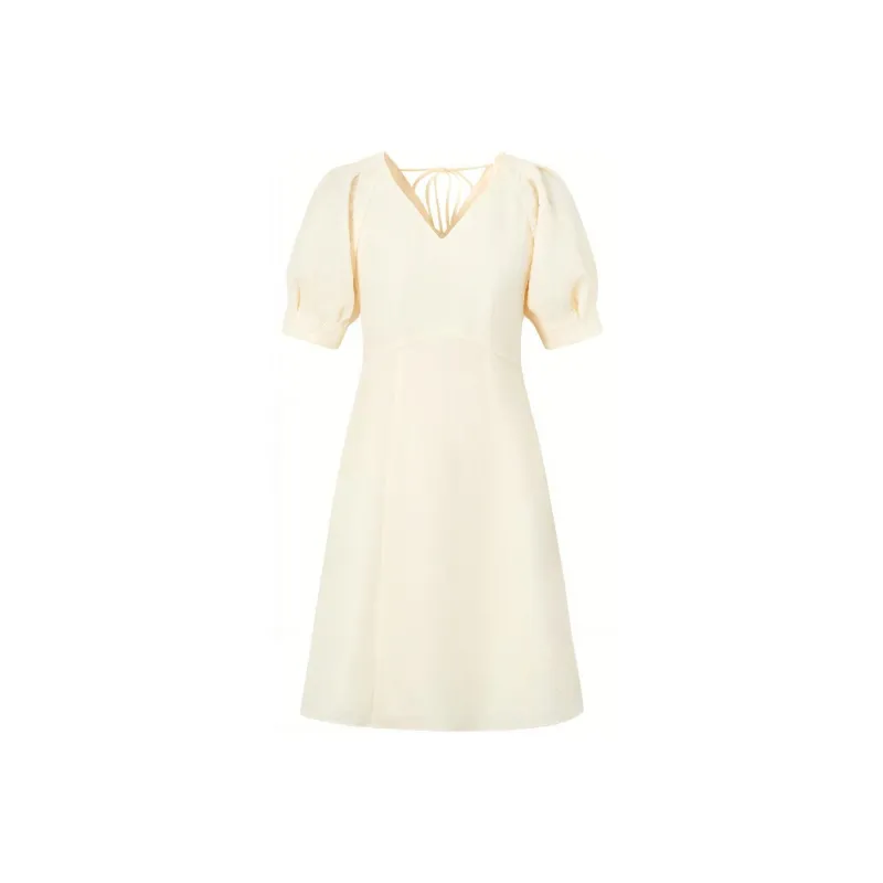 JZ. ANNAKRO Short Sleeved Dresses Women's Light Yellow-0